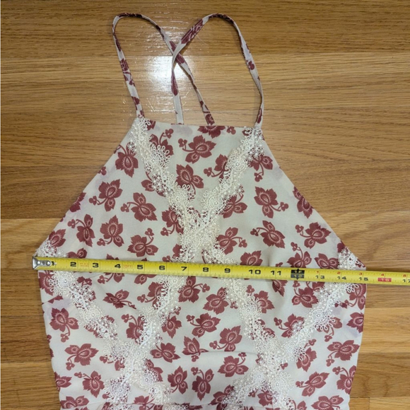 Tularosa Floral Lace Mini Dress Cream Orange Medium - Picture 6 of 12